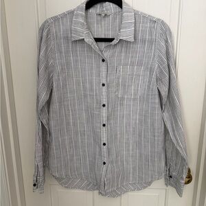 Lucky Brand Womens Black and White Striped Shirt